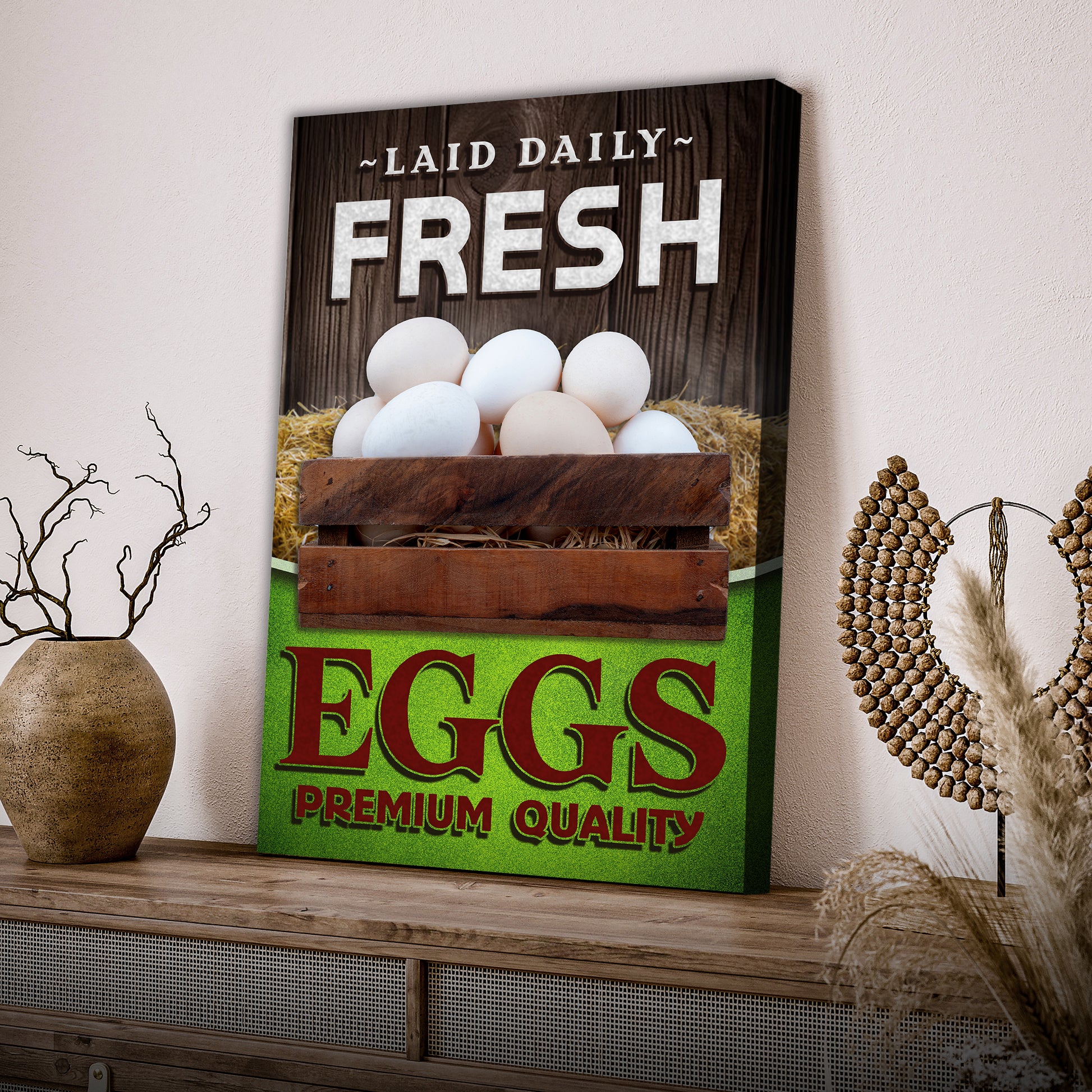 Laid Daily Farm Fresh Eggs Sign  - Image by Tailored Canvases
