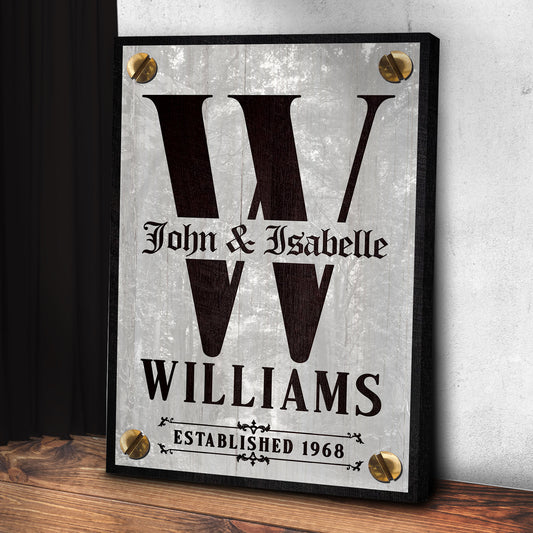 Family Name Portrait Sign III  - Image by Tailored Canvases