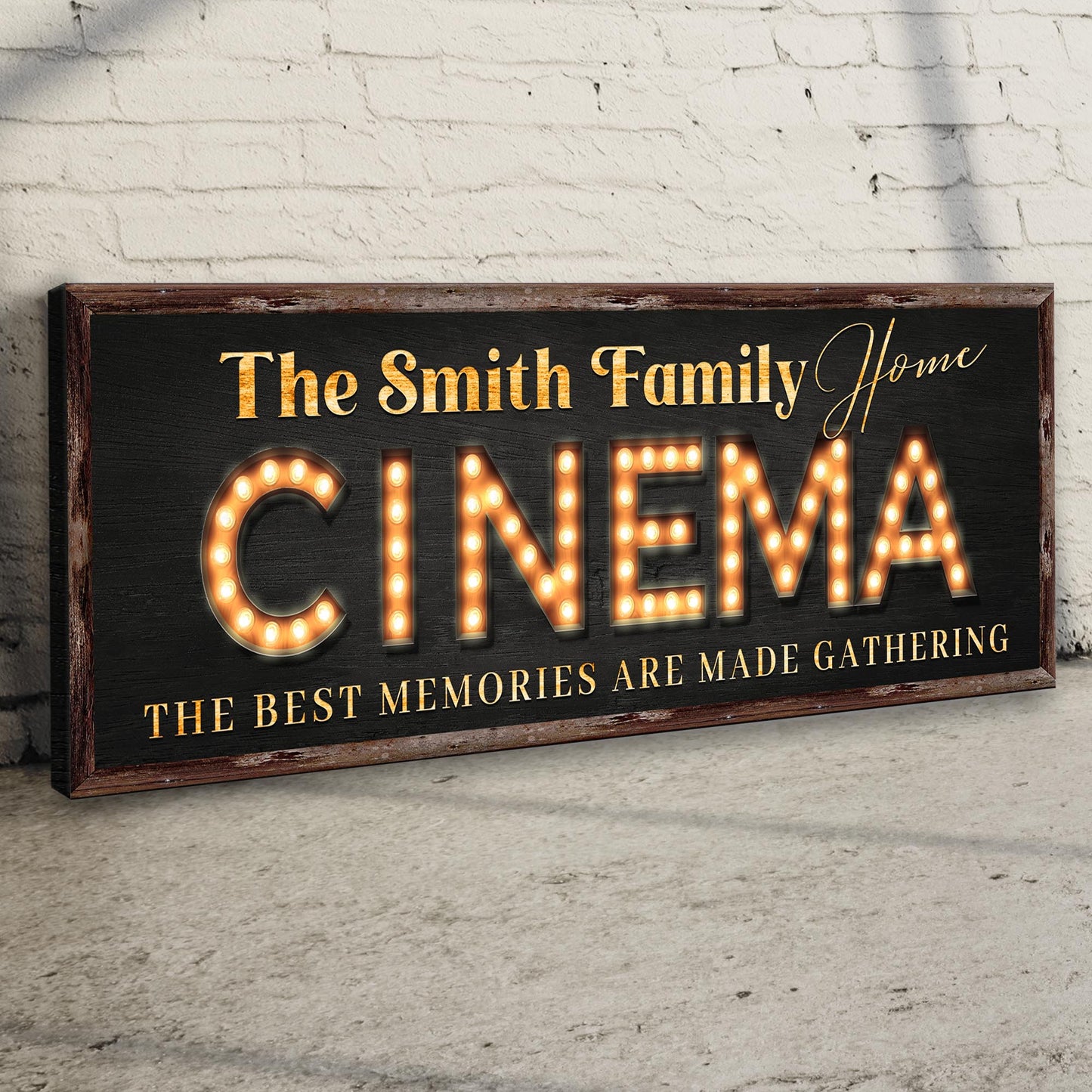 Family Home Cinema Sign  - Image by Tailored Canvases