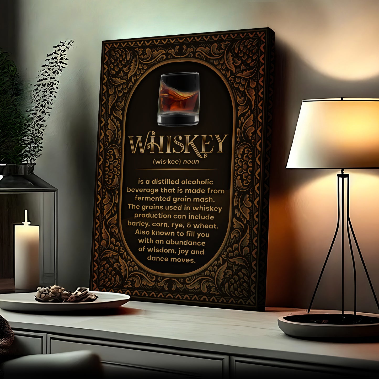 Whiskey Definition Sign- Imaged by Tailored Canvases