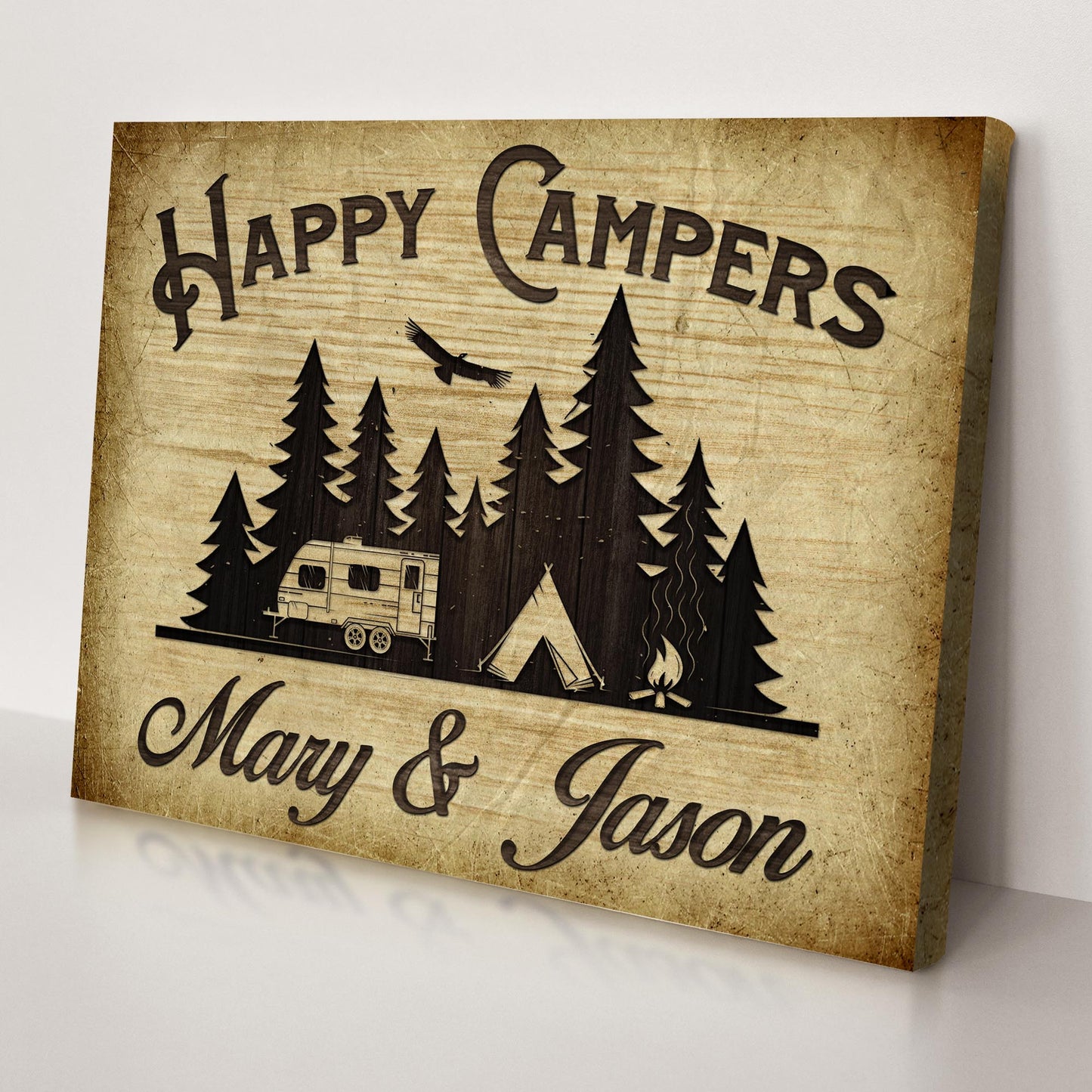Happy Campers Trailer Sign - Image by Tailored Canvases
