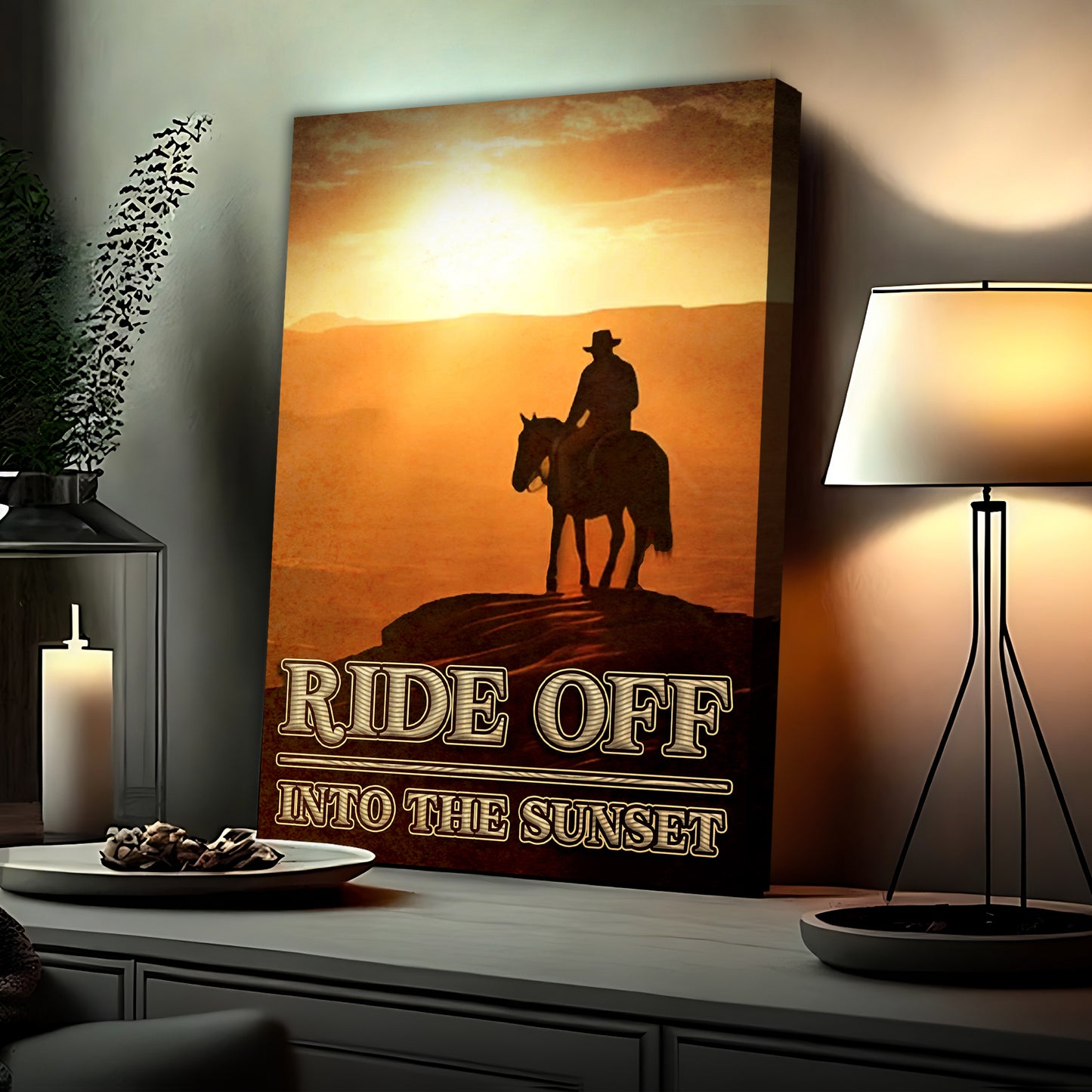 Ride Off Into The Sunset Sign  - Image by Tailored Canvases