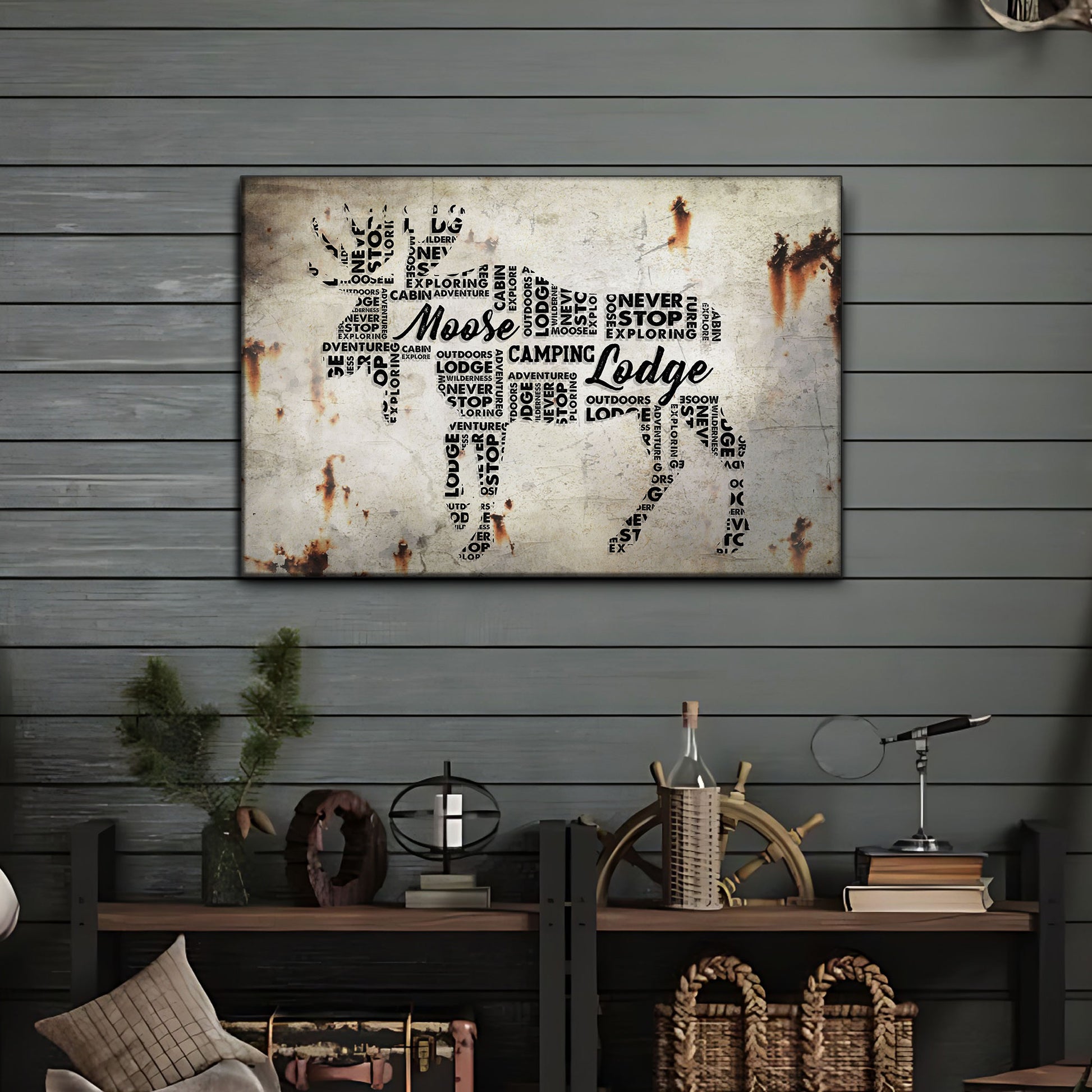 Moose Typography Sign - Image by Tailored Canvases