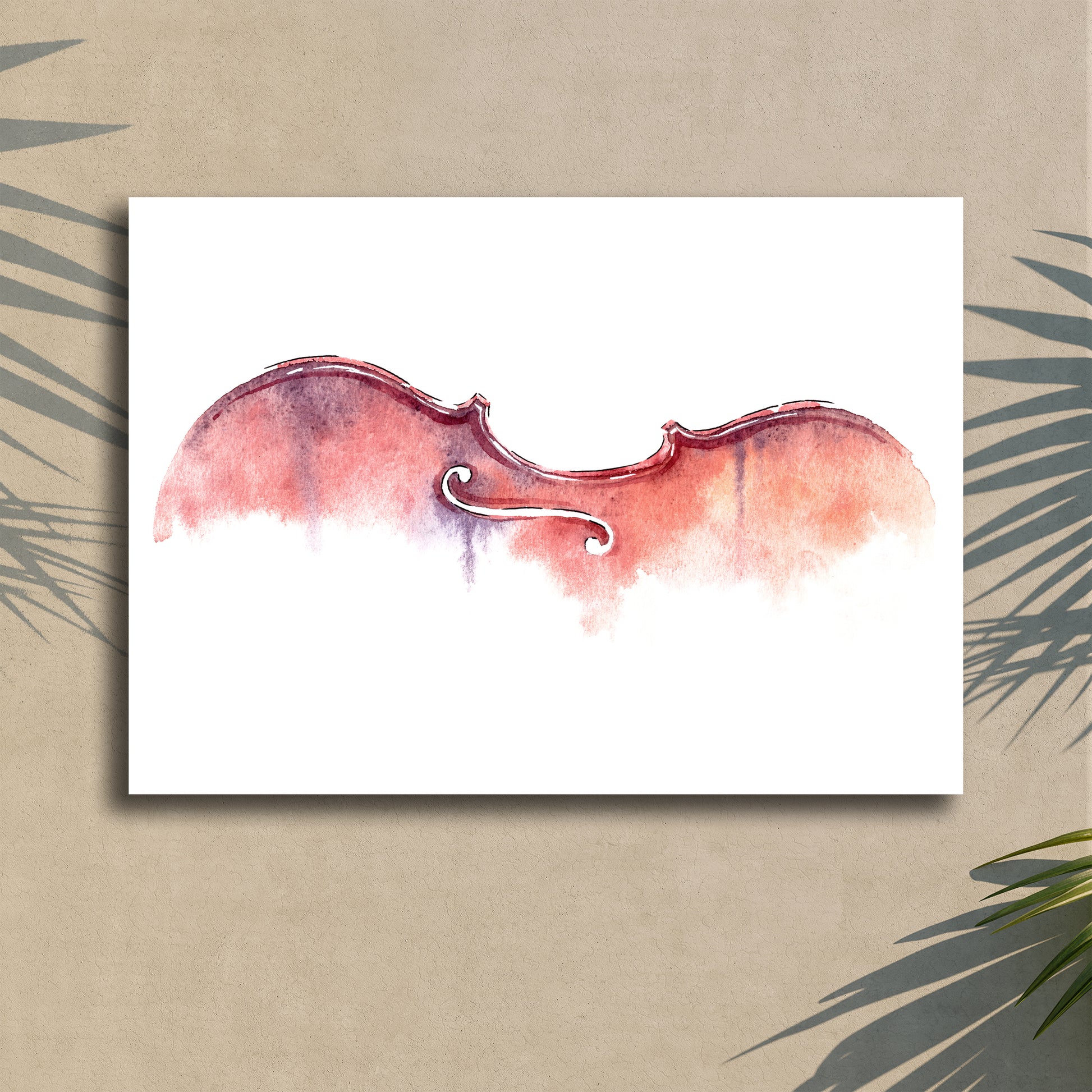 Violin Watercolor Canvas Wall Art Style 1 - Image by Tailored Canvases