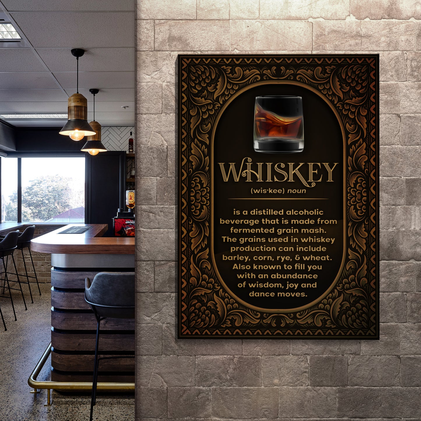 Whiskey Definition Sign Style 2 - Imaged by Tailored Canvases