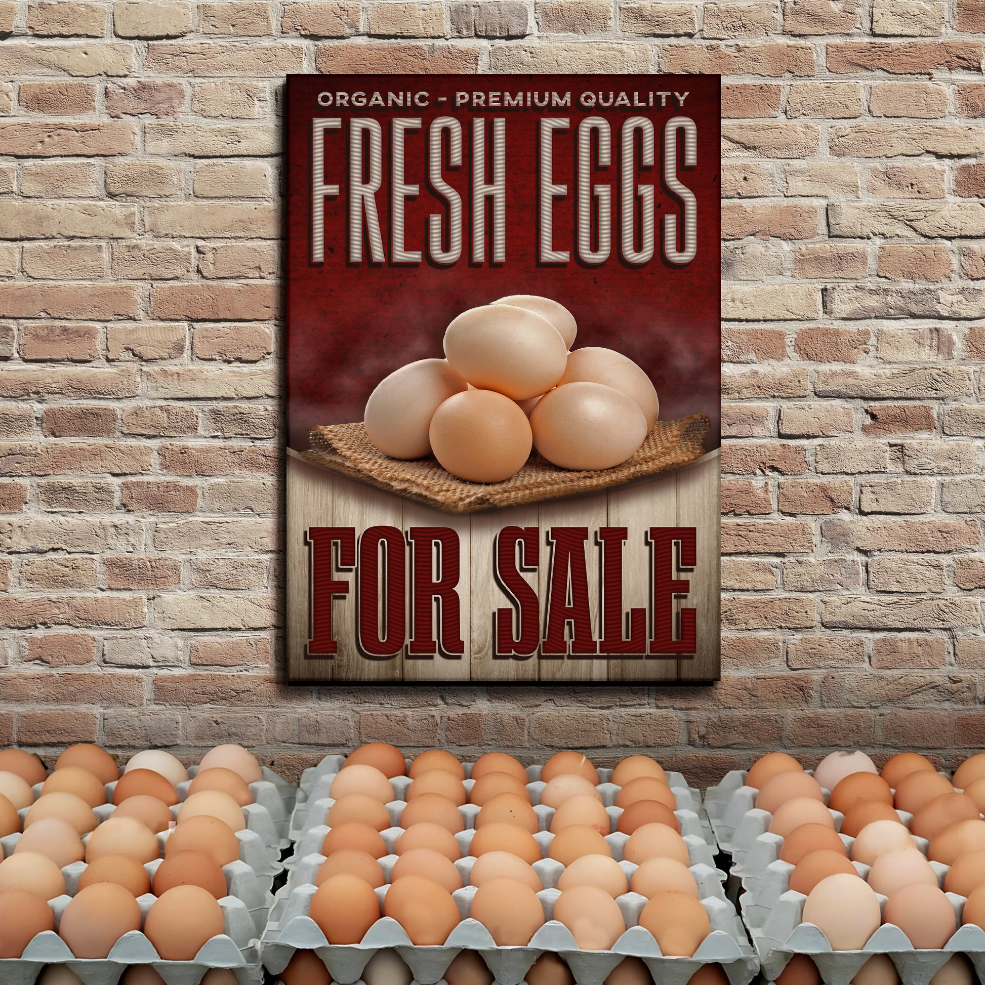 For Sale Organic Farm Fresh Eggs Sign Style 1 - Image by Tailored Canvases