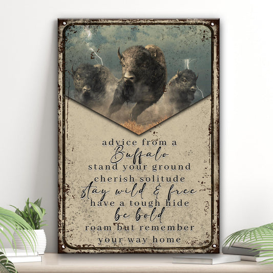 Advice From A Buffalo Sign Style 2 - Image by Tailored Canvases