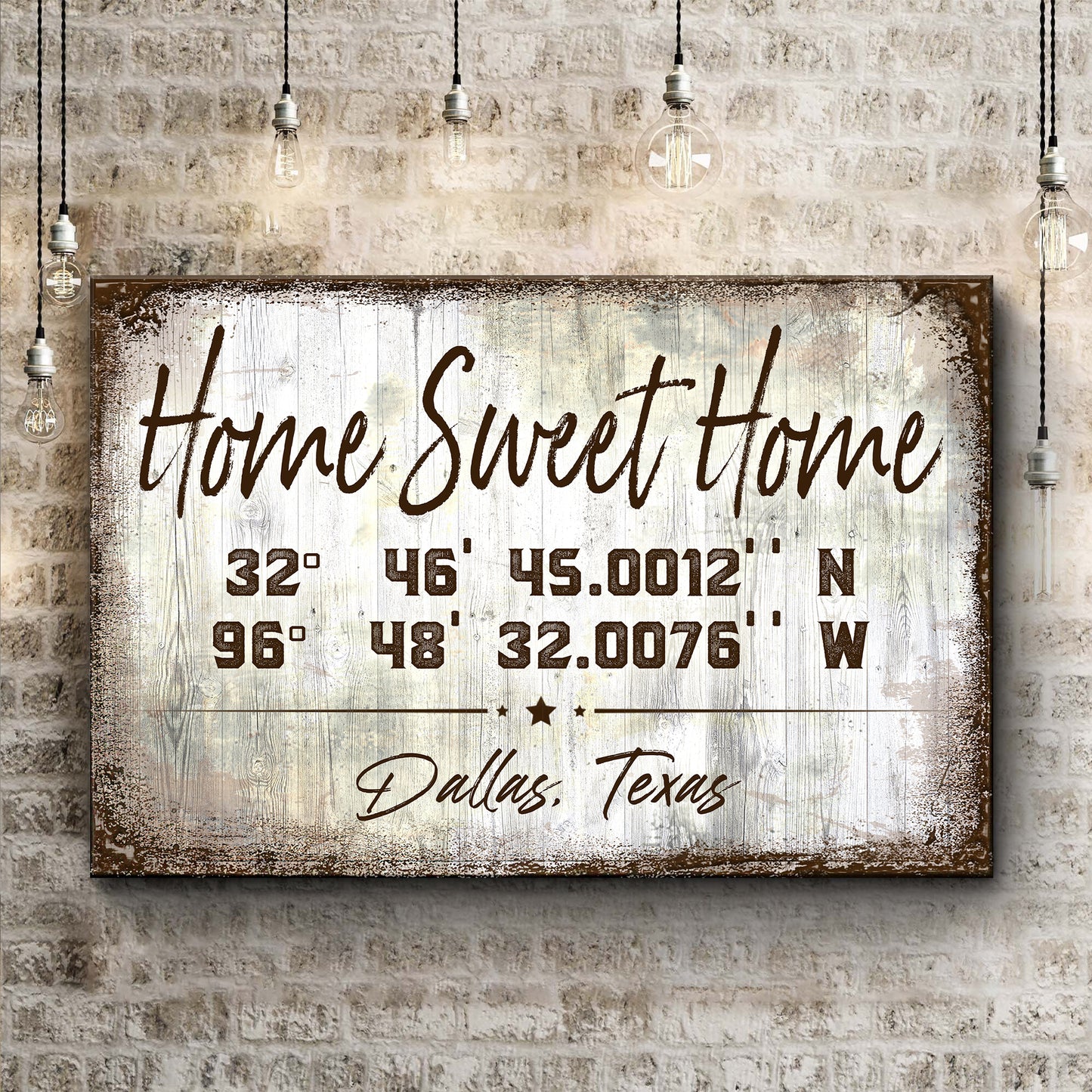 Home Sweet Home Coordinates Sign Style 2 - Image by Tailored Canvases