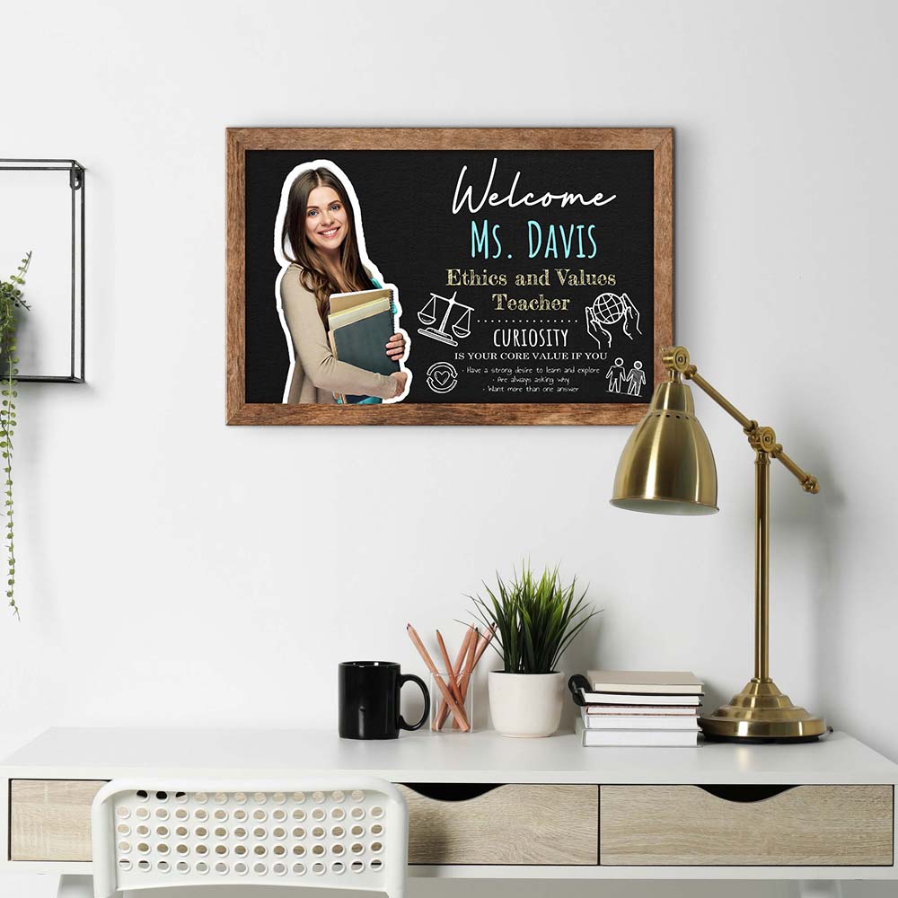 Ethics and Values Teacher Name Sign Style 1 - Image by Tailored Canvases
