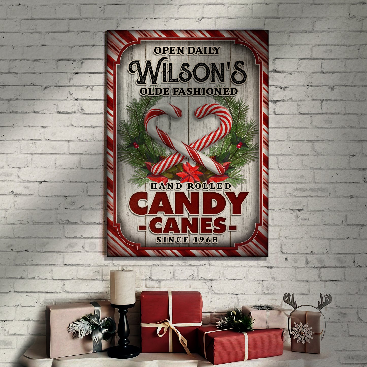 Olde Fashioned Hand Rolled Candy Canes Sign Style 1 - Image by Tailored Canvases