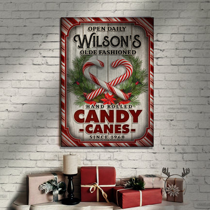 Olde Fashioned Hand Rolled Candy Canes Sign  - Image by Tailored Canvases