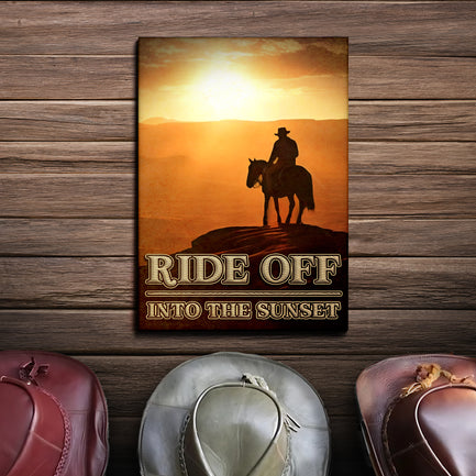 Ride Off Into The Sunset Sign - Image by Tailored Canvases
