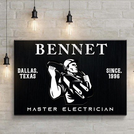 Master Electrician Sign  - Image by Tailored Canvases