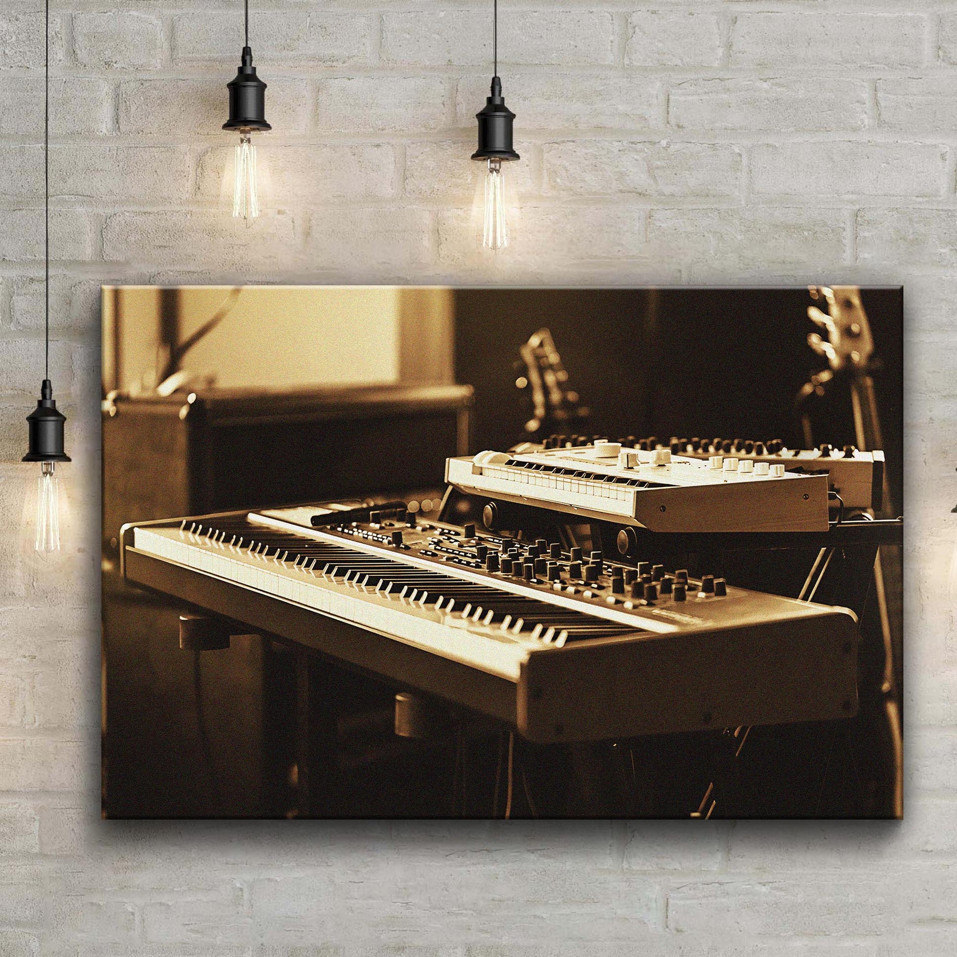 Keyboard Sepia Canvas Wall Art Style 1 - Image by Tailored Canvases