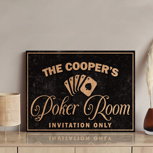 Invitation Only Poker Room Sign Style 2 - Image by Tailored Canvases