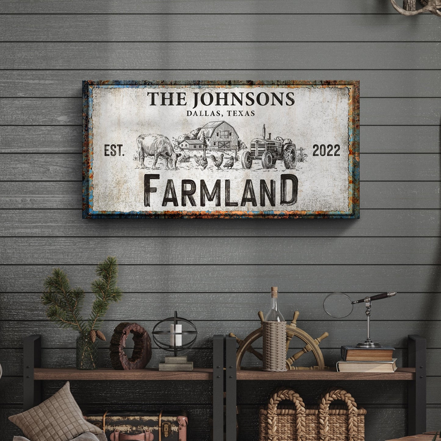 Family Farmland Sign VIII Style 1 - Image by Tailored Canvases