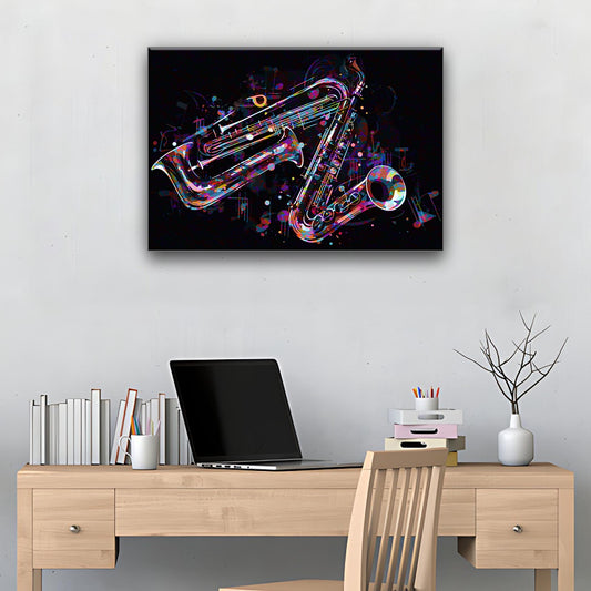 Clarinet Abstract Canvas Wall Art Style 2 - Image by Tailored Canvases