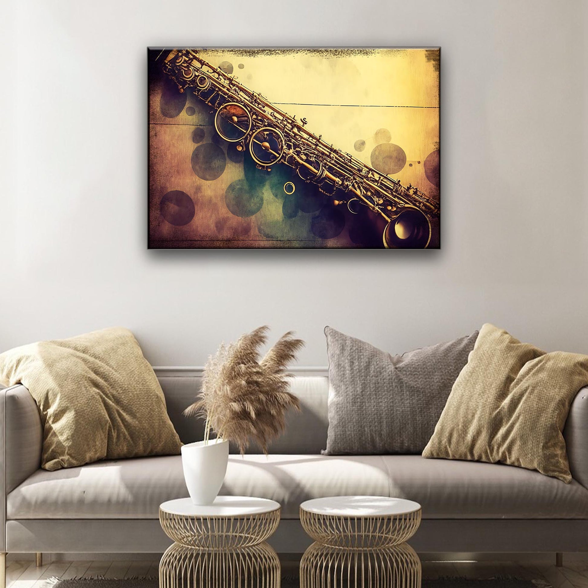 Clarinet Retro Canvas Wall Art Style 1 - Image by Tailored Canvases