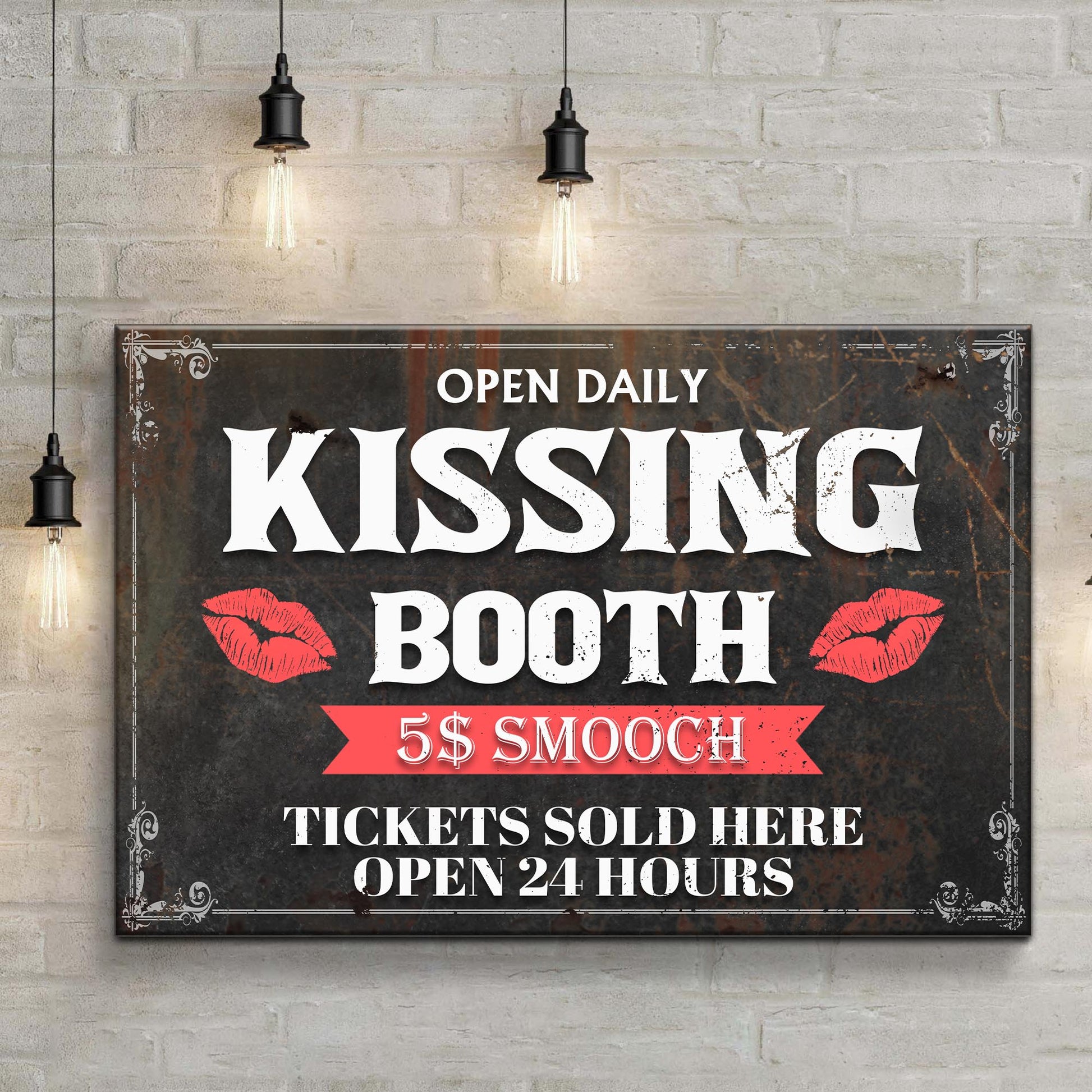 Tickets Sold Here Kissing Booth Sign Style 2 - Image by Tailored Canvases