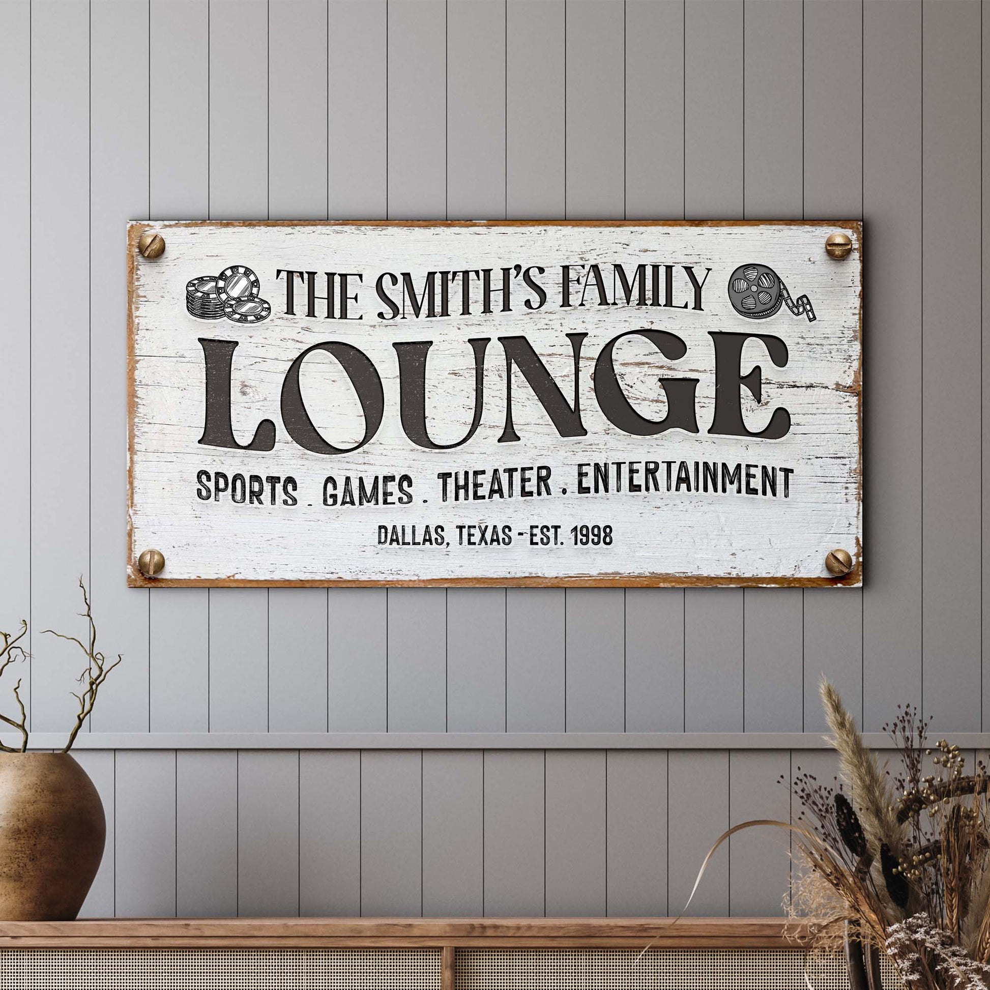 Family Entertainment Lounge Sign Style 2 - Image by Tailored Canvases