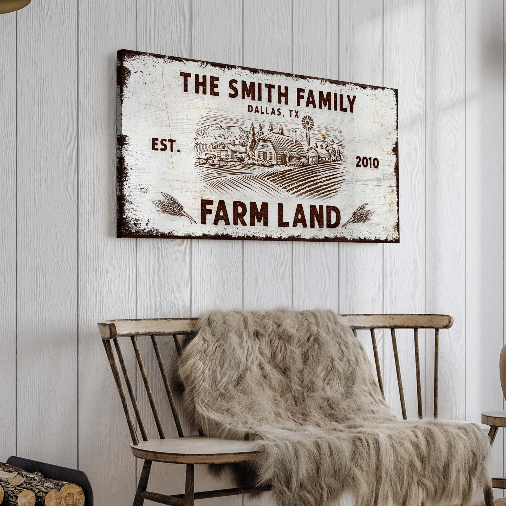 Family Farmland Sign VI Style 1 - Image by Tailored Canvases