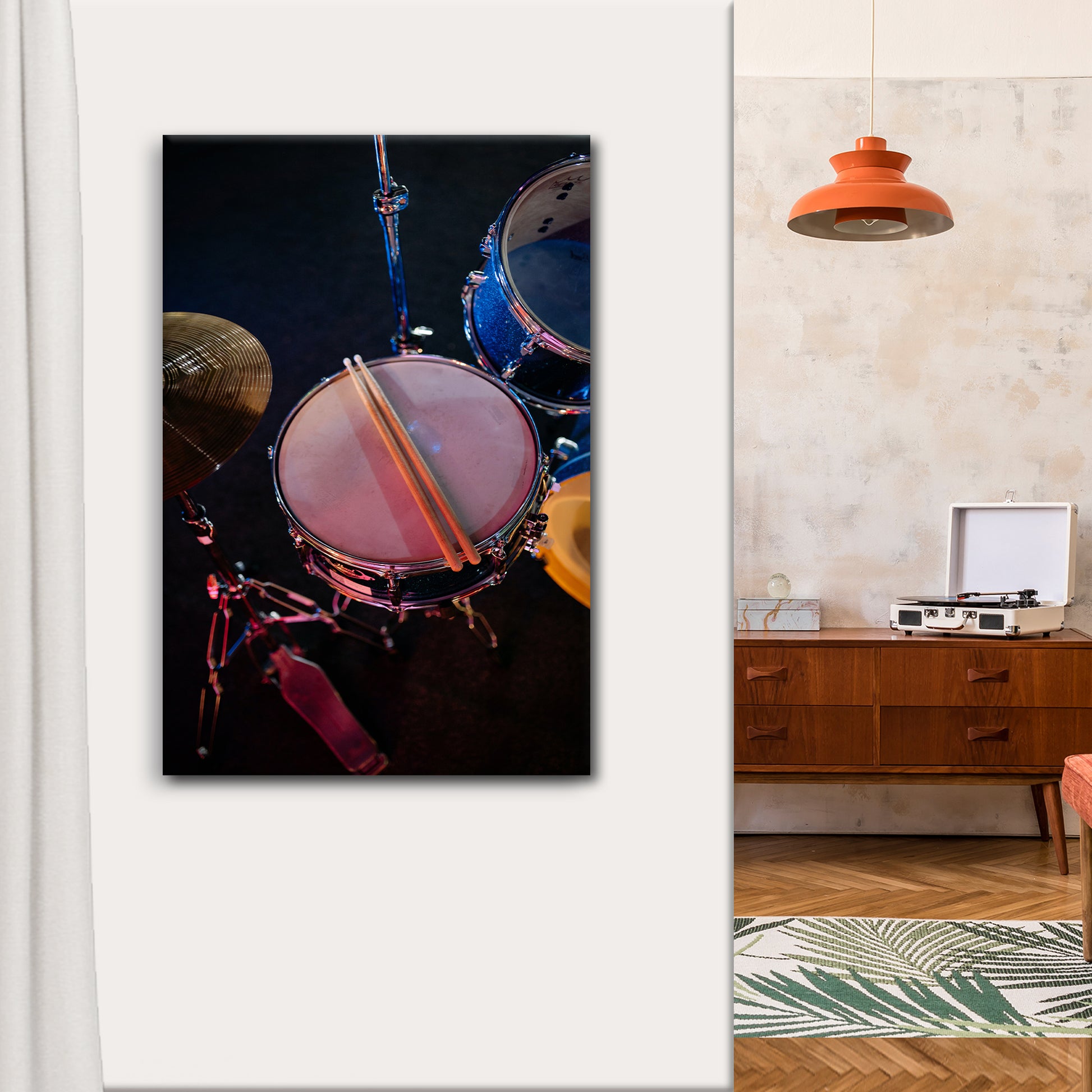 Drums Modern Canvas Wall Art Style 1 - Image by Tailored Canvases