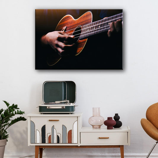 Ukulele Playing Canvas Wall Art - Image by Tailored Canvases