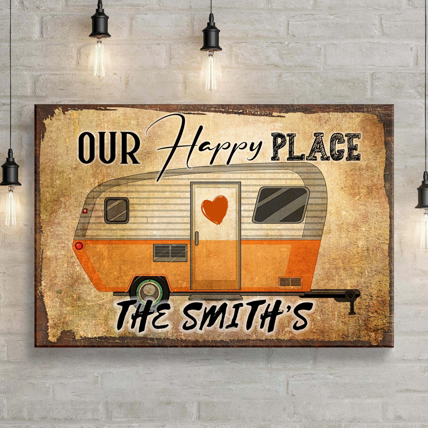 Our Happy Place Trailer Sign II Style 2 - Image by Tailored Canvases