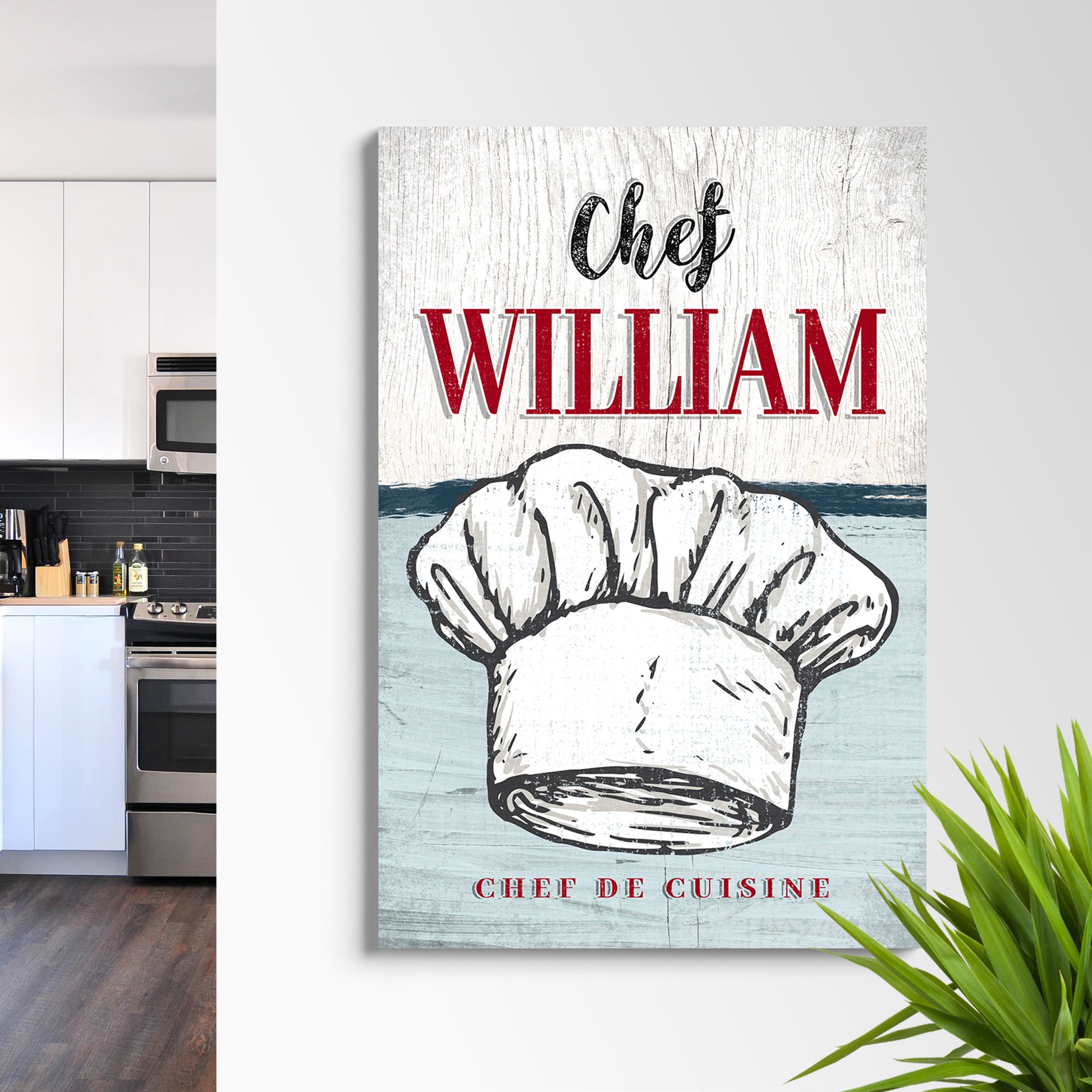 Chef De Cuisine Name Sign Style 1 - Image by Tailored Canvases