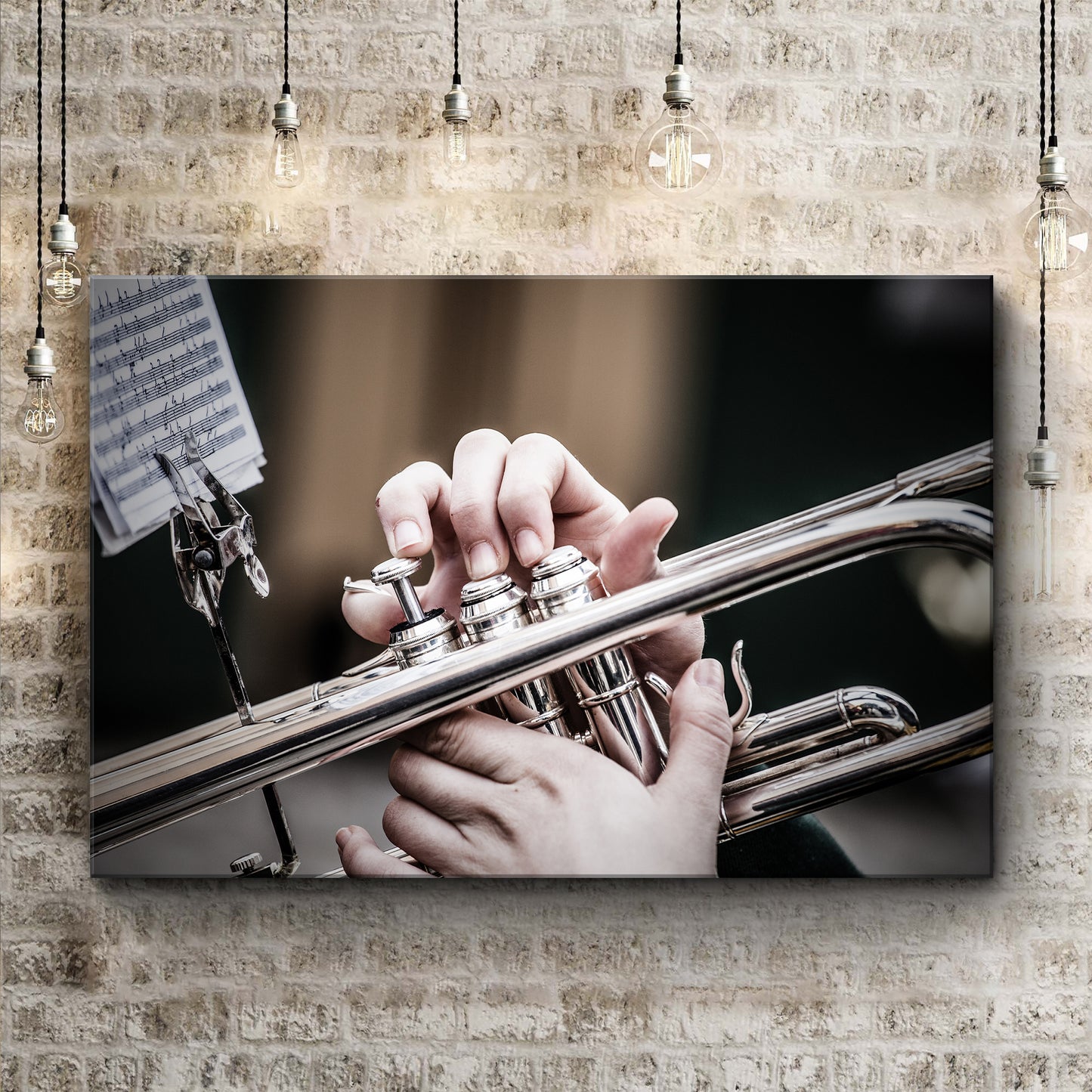 Trombone Playing Canvas Wall Art Style 1 - Image by Tailored Canvases