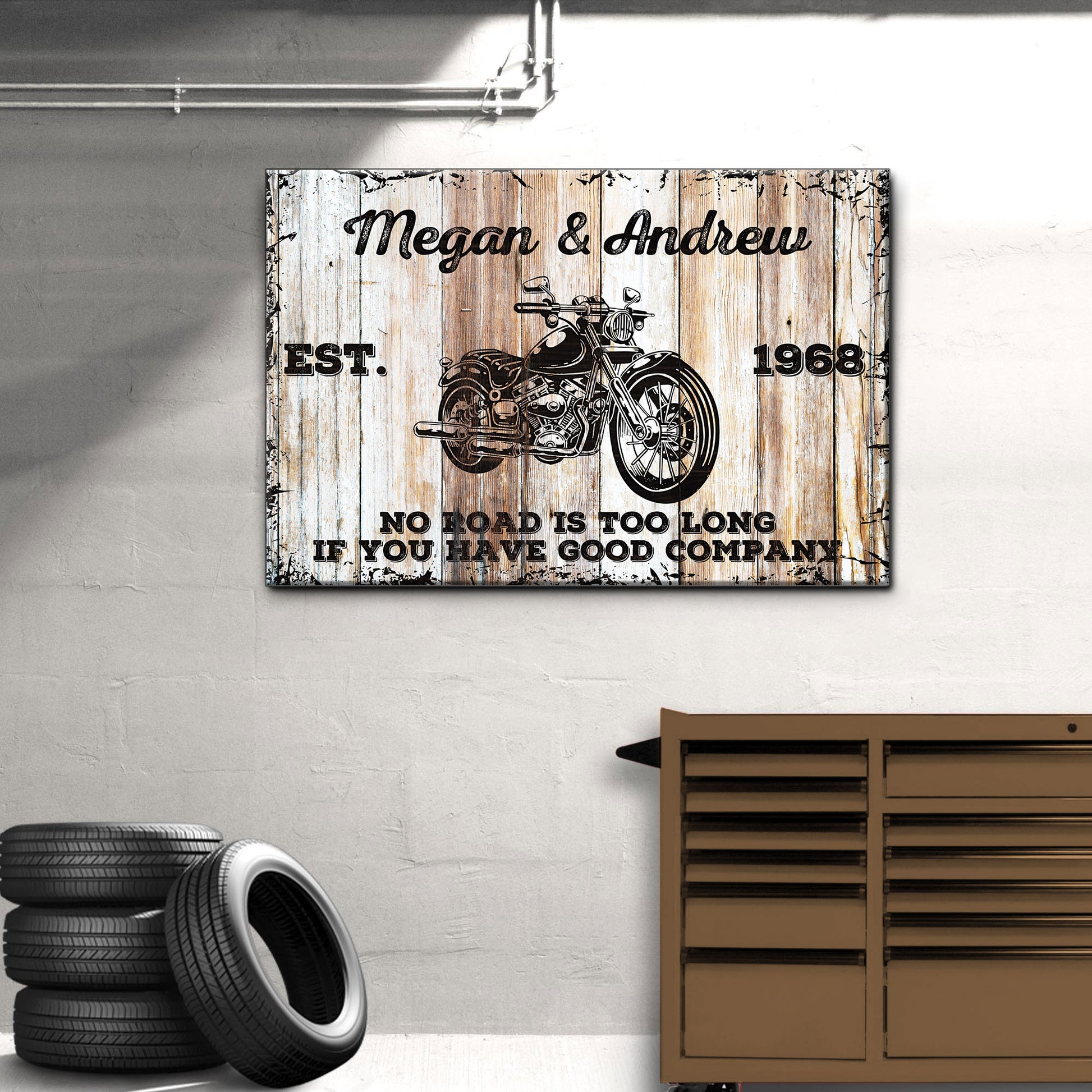 Motorcycle Wood Sign Style 1 - Image by Tailored Canvases