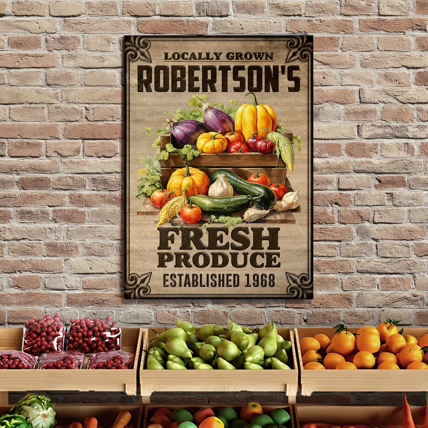 Locally Grown Fresh Produce Sign II Style 1 - Image by Tailored Canvases