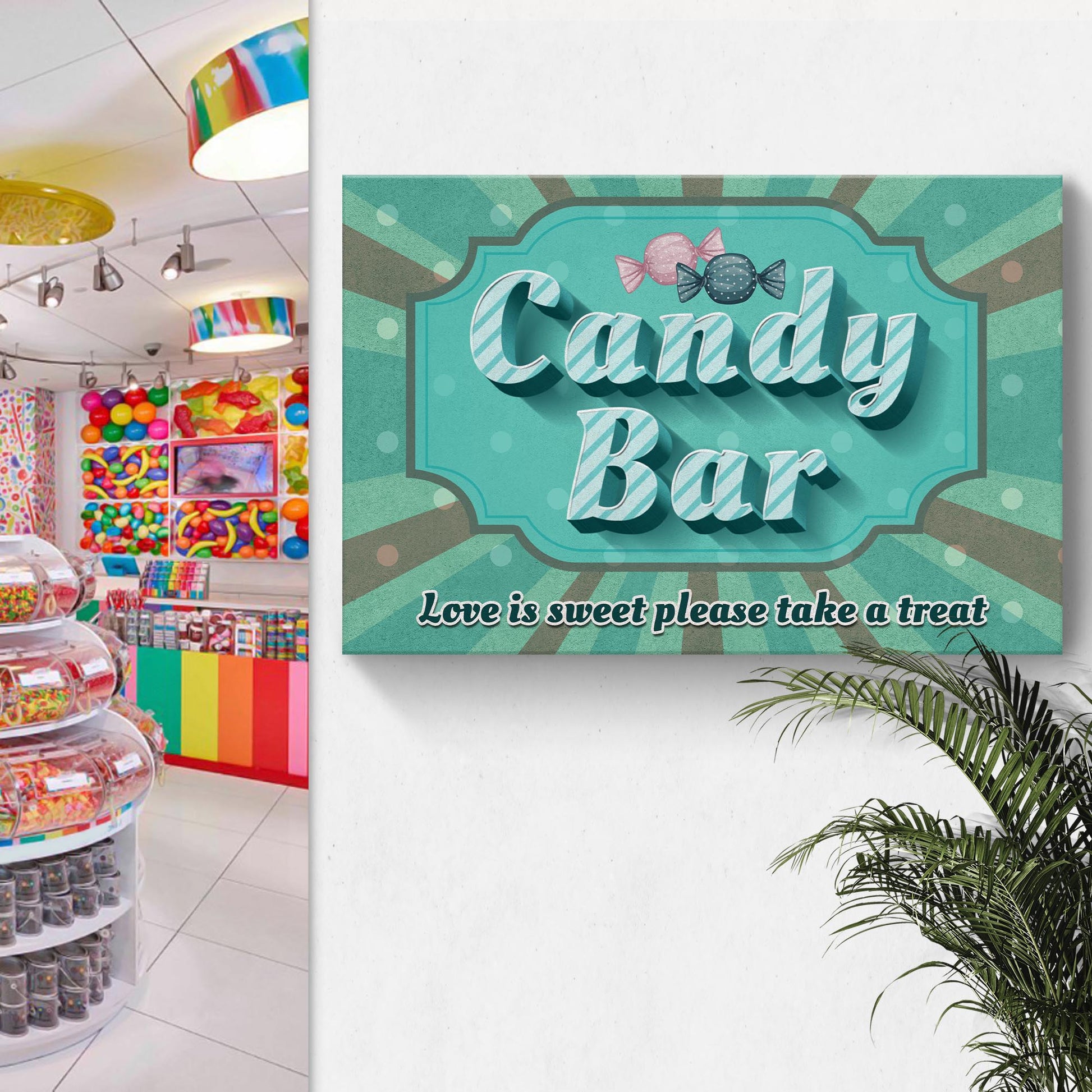 Love Is Sweet Take A Treat Candy Bar Sign II Style 2 - Imaged by Tailored Canvases