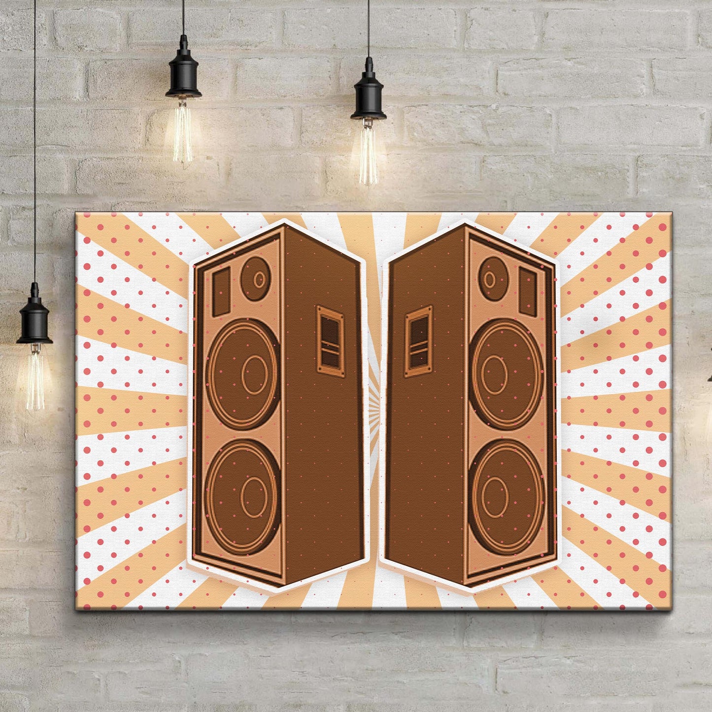 Music Equipment Speakers Retro Canvas Wall Art  Style 2 - Image by Tailored Canvases
