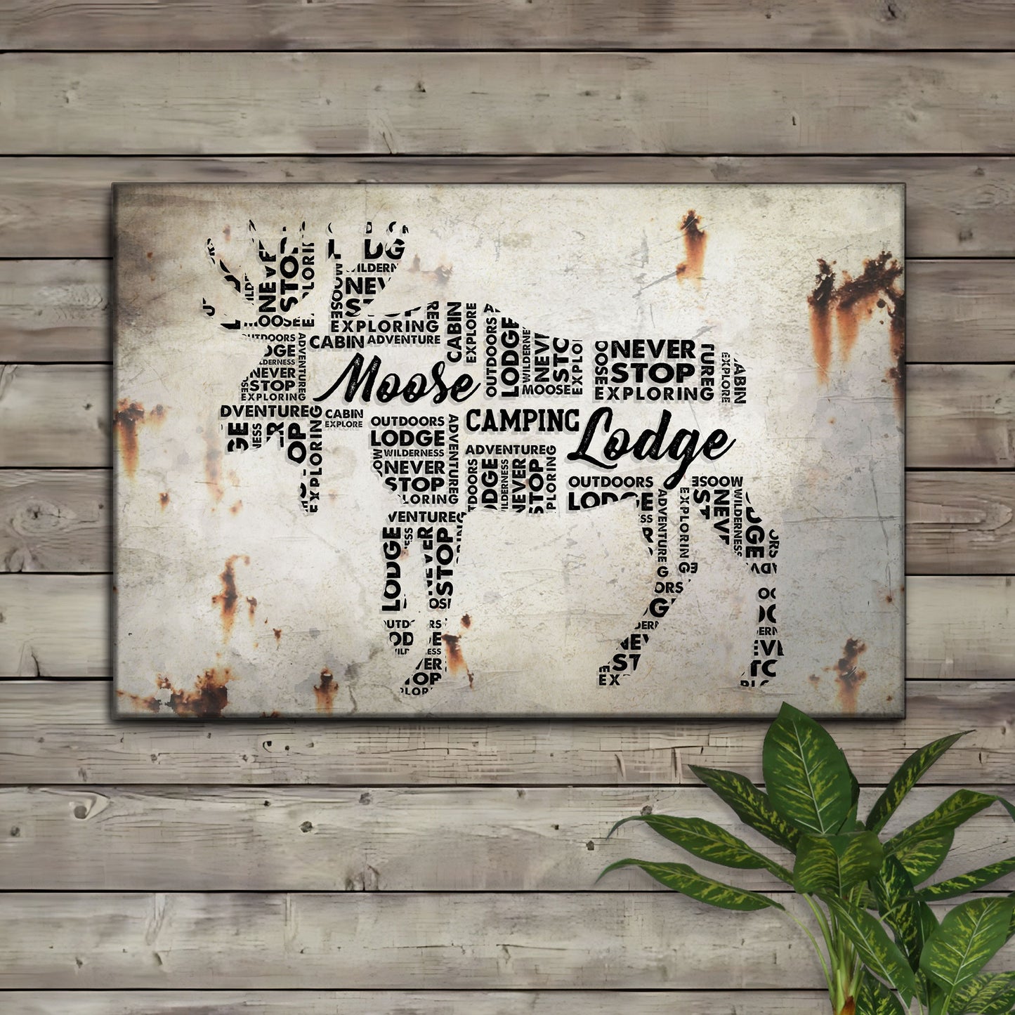 Moose Typography Sign Style 1 - Image by Tailored Canvases