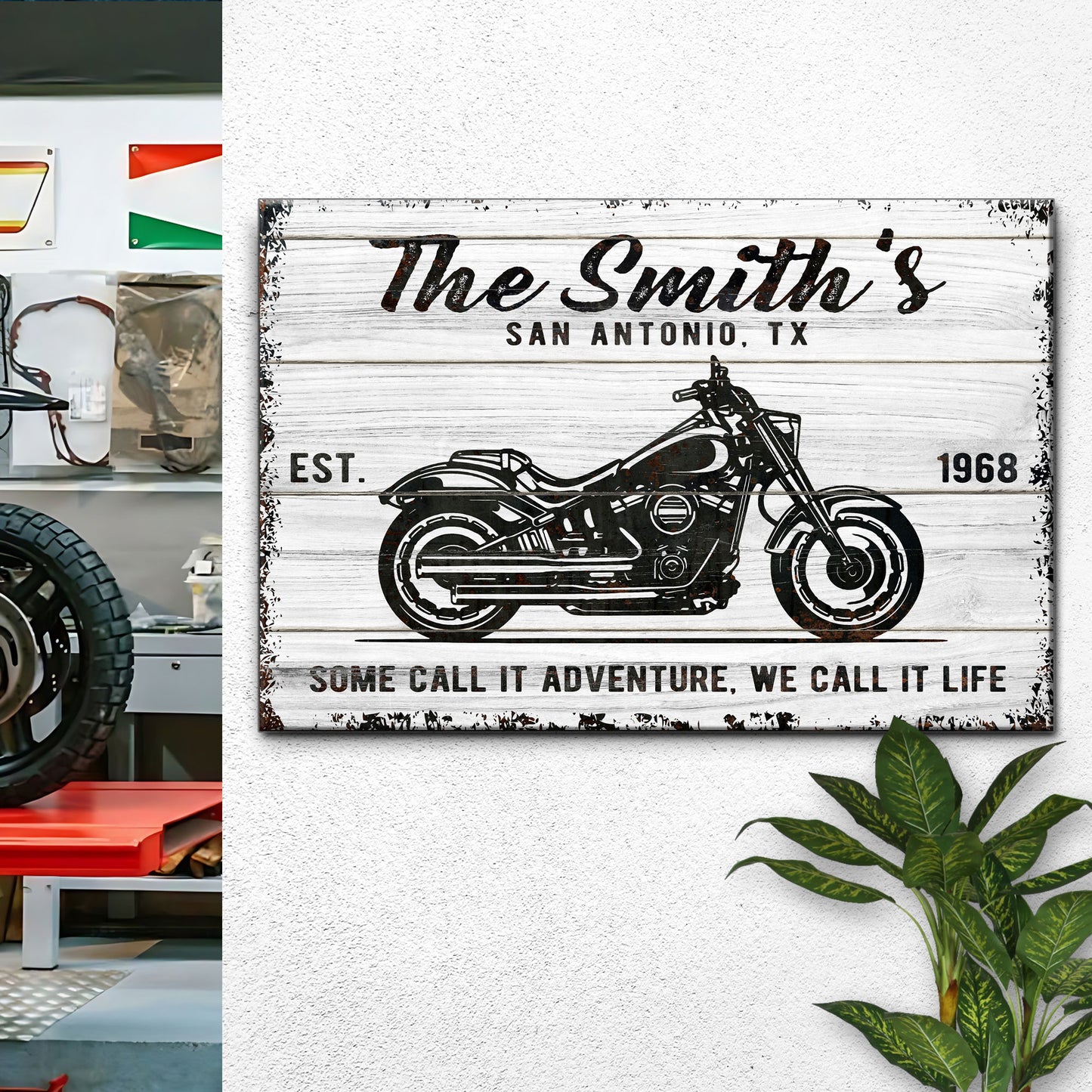 Motorcycle We Call It Life Sign Style 2 - Image by Tailored Canvases