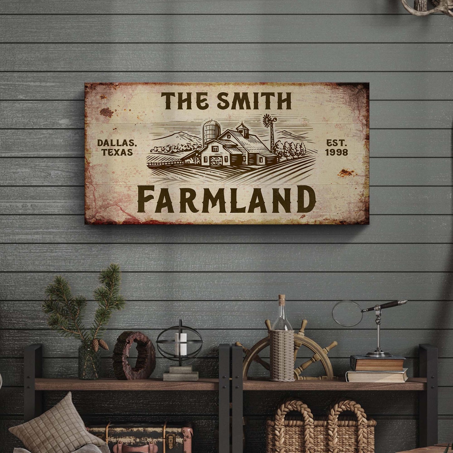 Family Farmland Sign X Style 1 - Image by Tailored Canvases