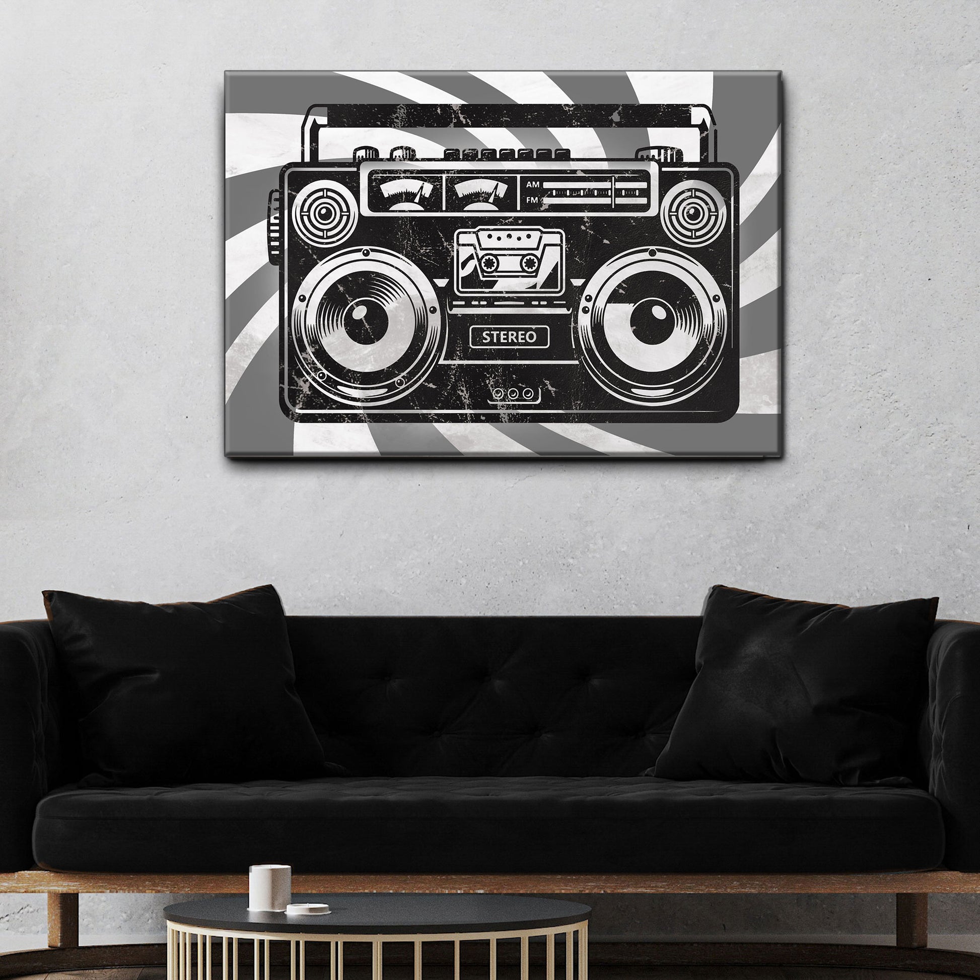 Music Genres Pop Monochrome Canvas Wall Art