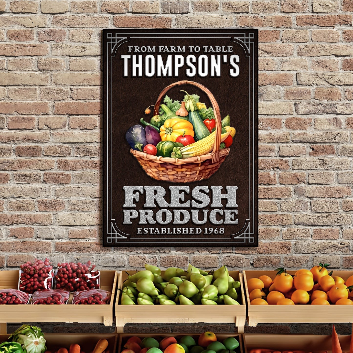 From Farm To Table Fresh Produce Sign Style 1 - Image by Tailored Canvases