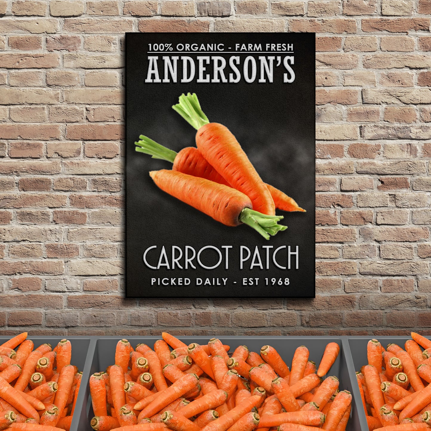 100% Organic Carrot Patch Sign Style 1 - Image by Tailored Canvases