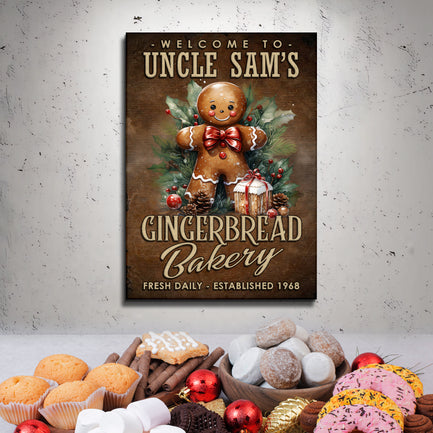 Fresh Daily Gingerbread Bakery Sign  - Image by Tailored Canvases