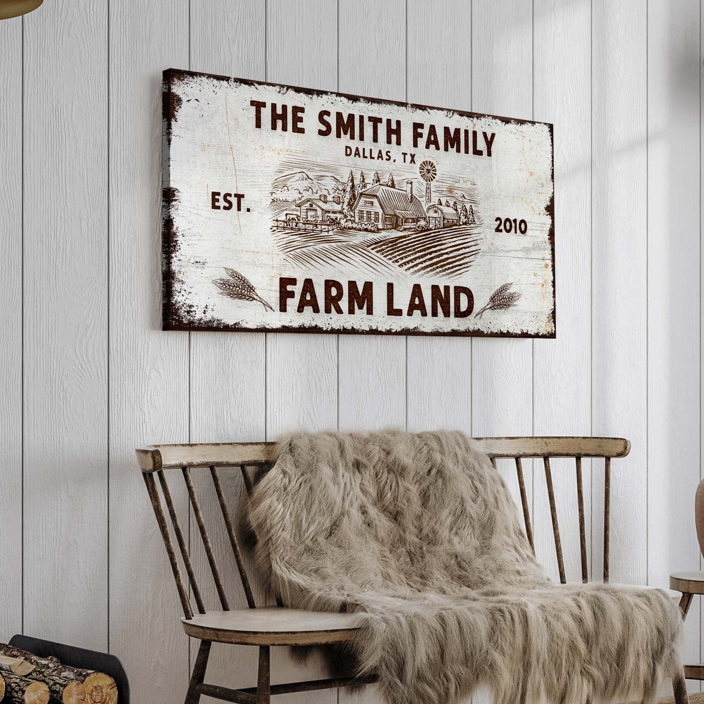 Family Farmland Sign VII Style 1 - Image by Tailored Canvases
