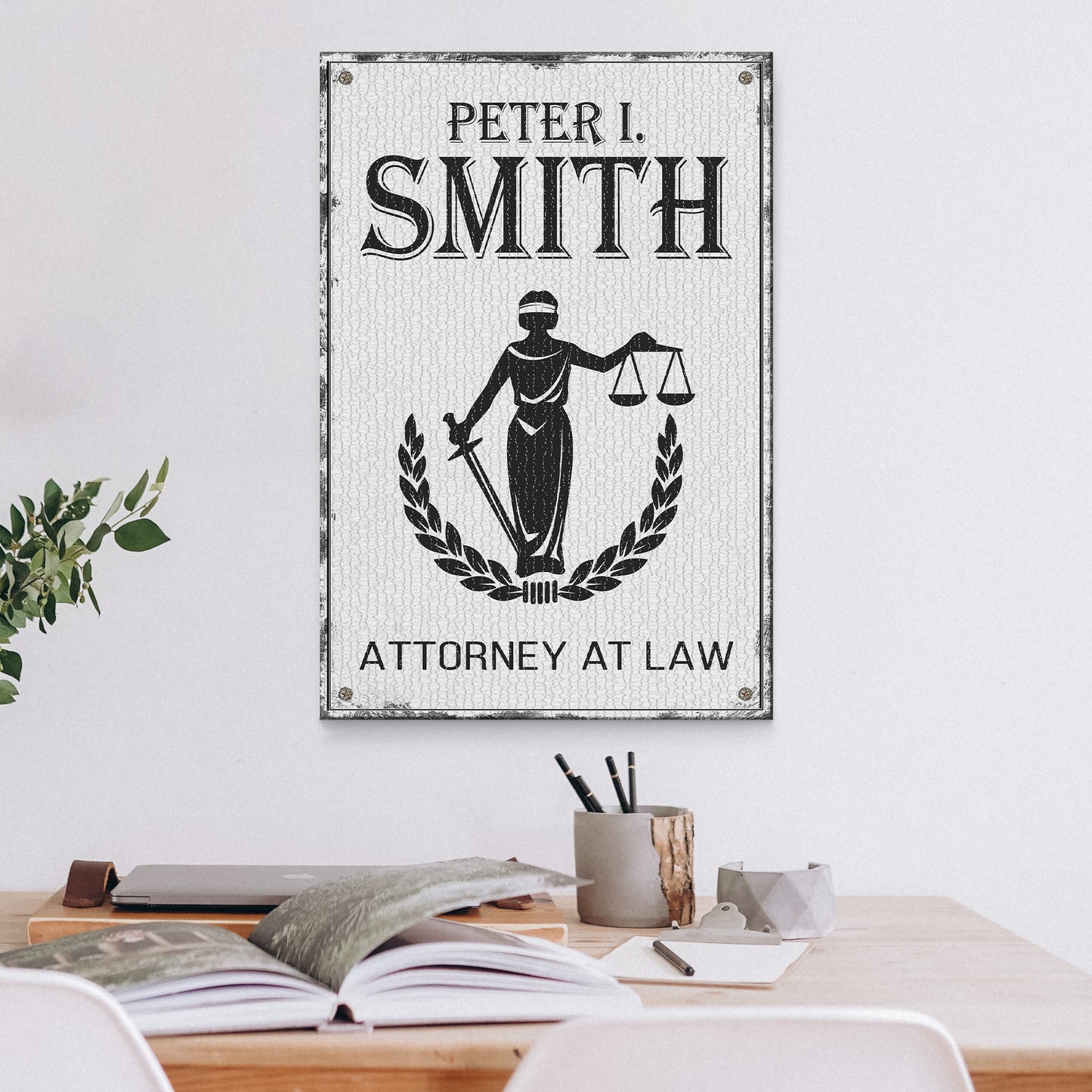 Attorney At Law Lawyer Sign IV Style 1 - Image by Tailored Canvases