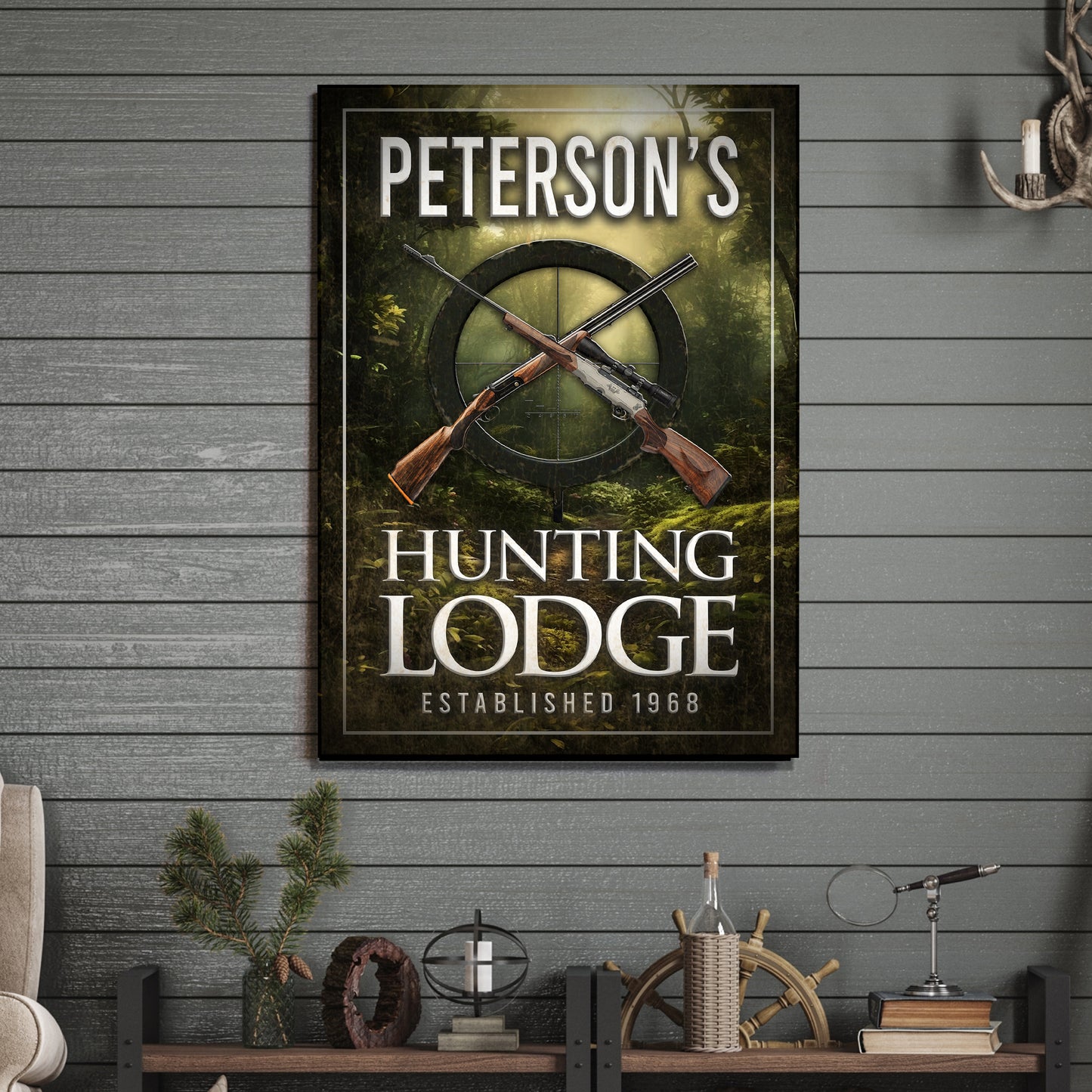Family Hunting Lodge Sign Style 1 - Image by Tailored Canvases