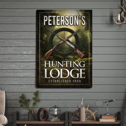 Family Hunting Lodge Sign  - Image by Tailored Canvases