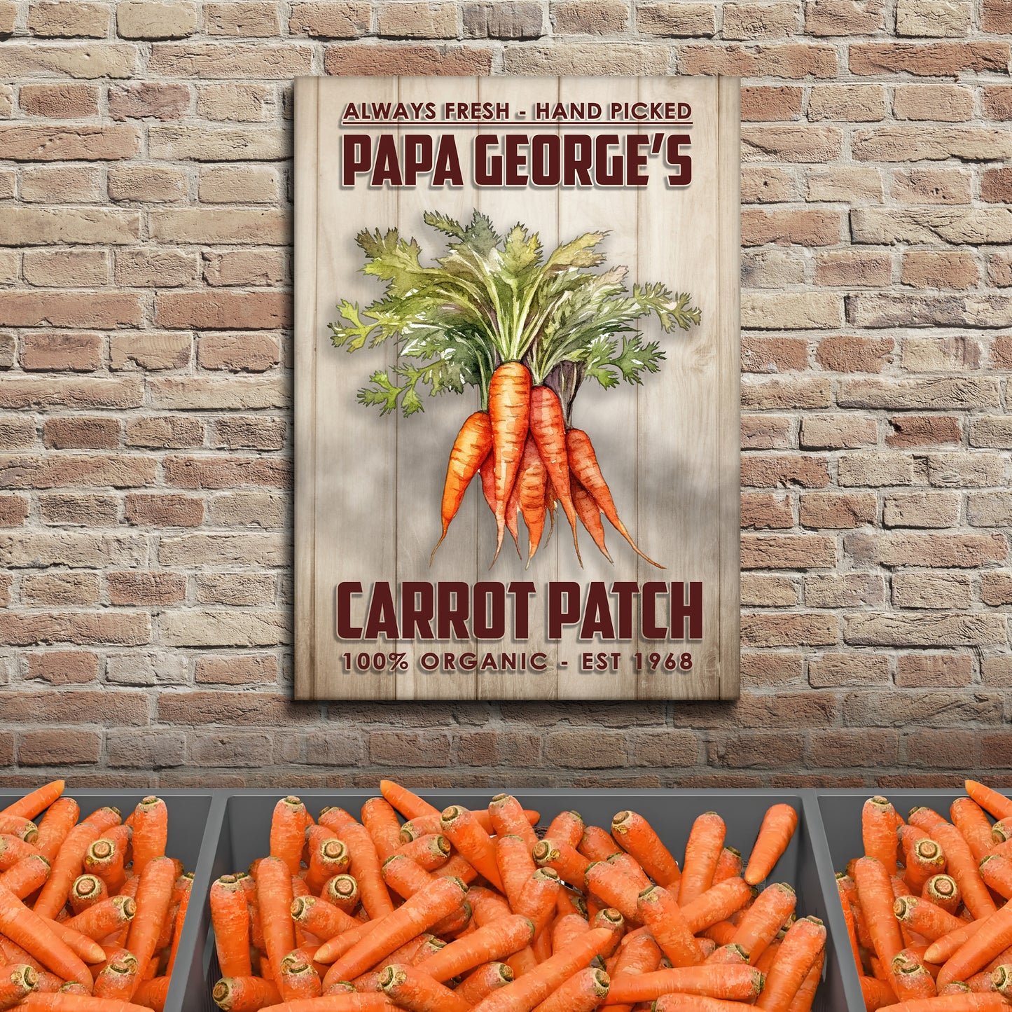 Always Fresh Carrot Patch Sign Style 1 - Image by Tailored Canvases