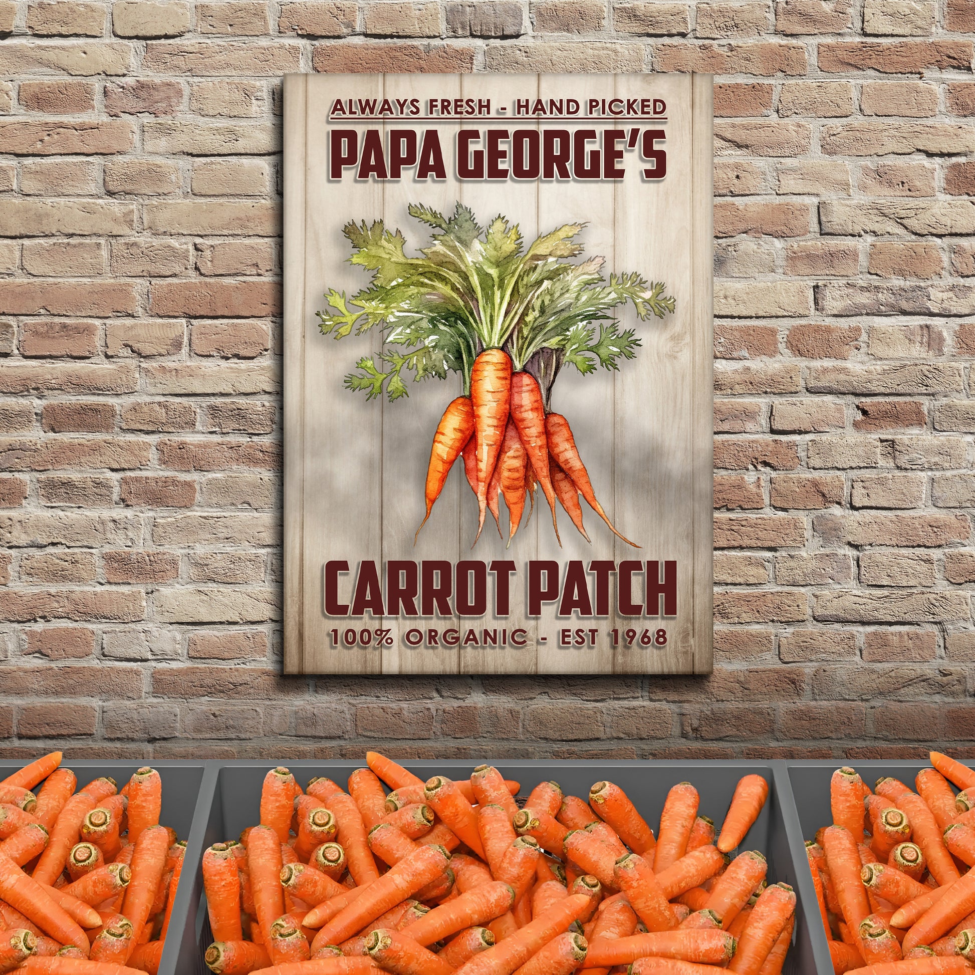 Always Fresh Carrot Patch Sign Style 1 - Image by Tailored Canvases