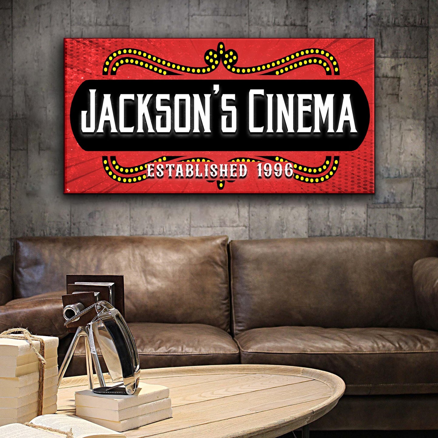 Family Cinema Sign Style 2 - Image by Tailored Canvases