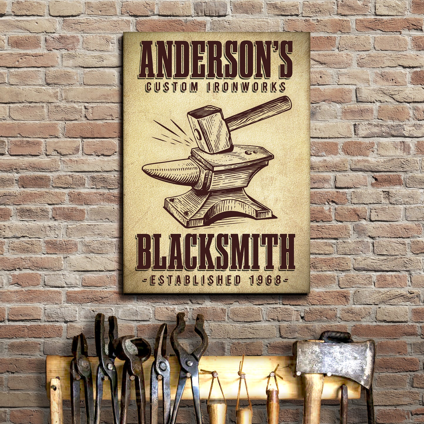 Custom Ironworks Blacksmith Sign Style 1 - Image by Tailored Canvases