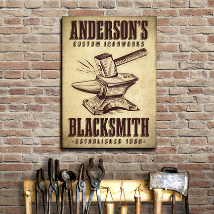 Custom Ironworks Blacksmith Sign  - Image by Tailored Canvases